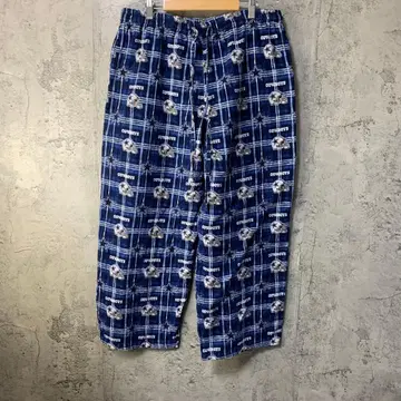 B3987 구제 의류 패턴 팬츠 파자마 팬츠 네이비 파랑 화이트 90s Y2K