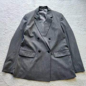 컨디션 최상 유니클로 워셔블 더블 자켓 그레이 여름용 백 오픈 UNIQLO