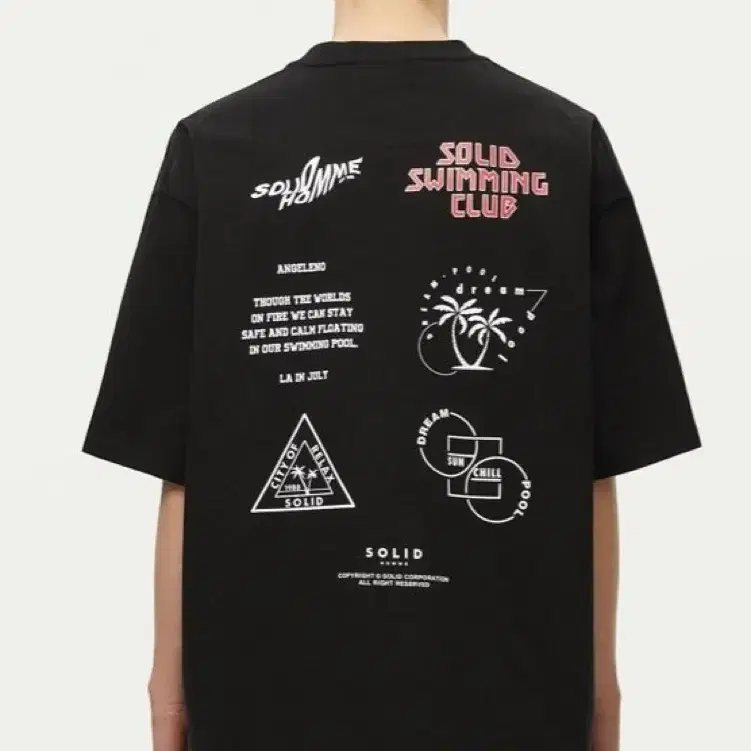 솔리드옴므 SOLID HOMME 22SS 블랙 티셔츠 48