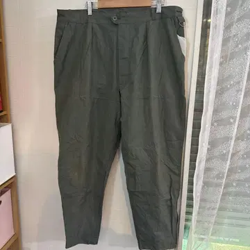 노브랜드 팬츠 밑단 지퍼 무지 빅 사이즈 그린 면 외출 캐주얼