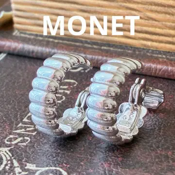모네 실버 컬러 클립 후프 귀찌
