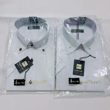 새상품 택 포함 WAWA 와이셔츠 2장 세트 사선 스트라이프 스티치 l