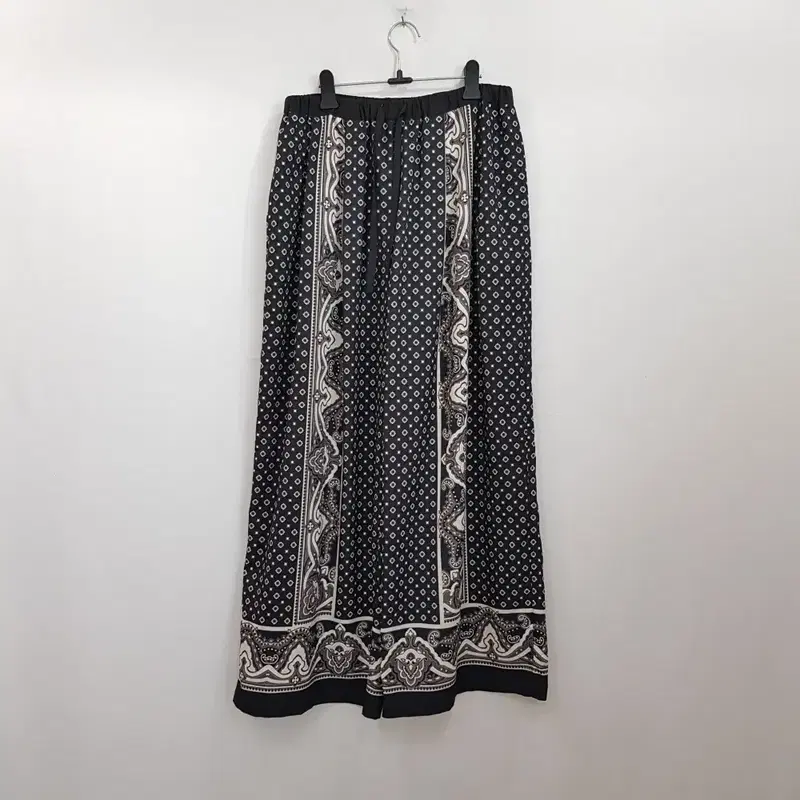 빈티지 패턴 밴딩 엔틱 휴양지룩 통 와이드 바지 여M R596