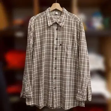 LANDHAUS 긴팔 티롤리안 셔츠 체크 자수 XL