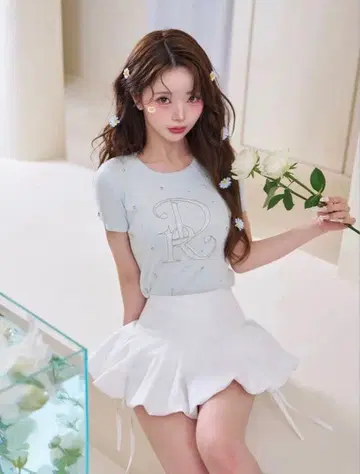 Darich 다리치 DR 자수 비쥬 니트탑 SAX