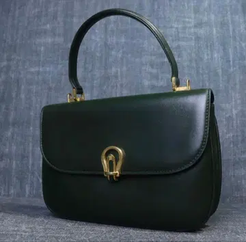 VINTAGE BALLY 핸드백 골드 금장 장식 발리 그린