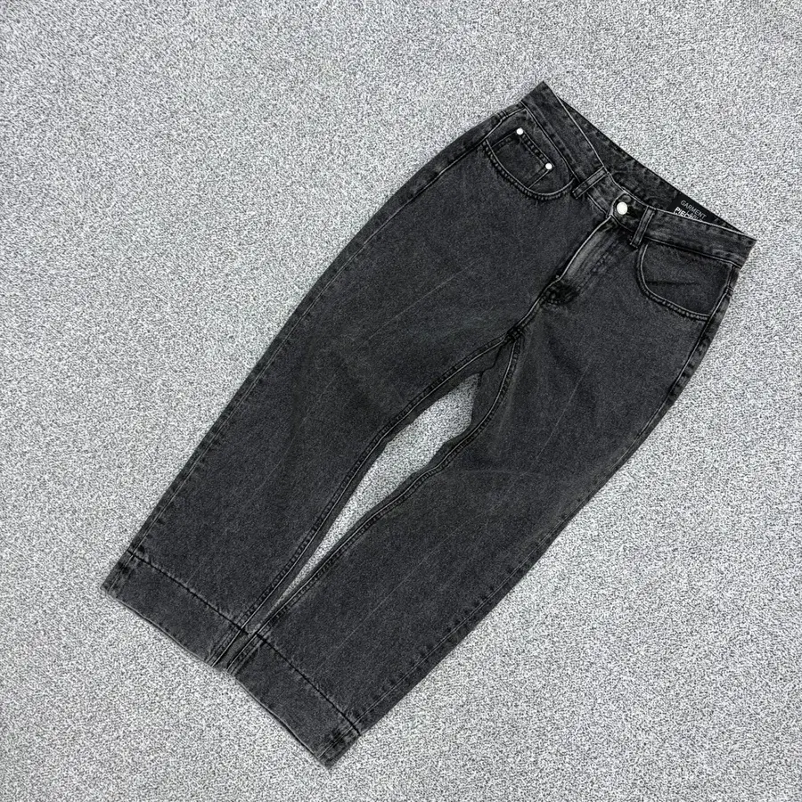 S 가먼트레이블 피스워크 흑청 데님팬츠 0722J1