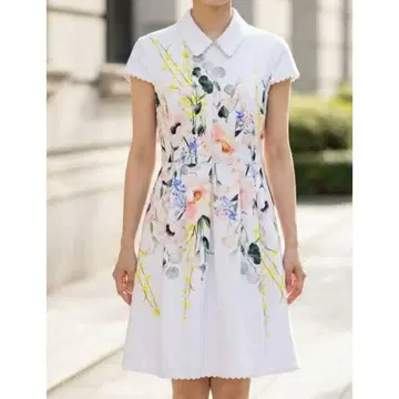 TEDBAKER 테드베이커 보타니컬 플레어 원피스 화이트