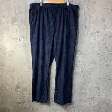 B3991 구제 체크 파자마 팬츠 네이비 블랙 90s Y2K