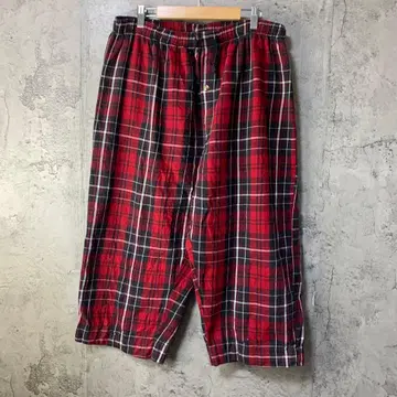 B3992 구제 의류 체크 파자마 팬츠 레드 블랙 화이트 90s Y2K