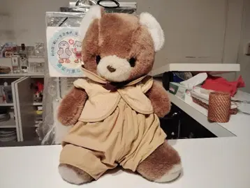 쇼와 레트로 일본제 당시물 산애로우 제품 곰 봉제 인형 인형