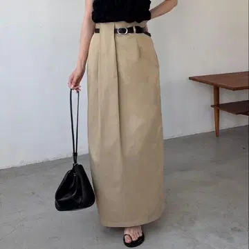 완판 색상 아지메 턱 벨트 부착 스커트 베이지 36 S