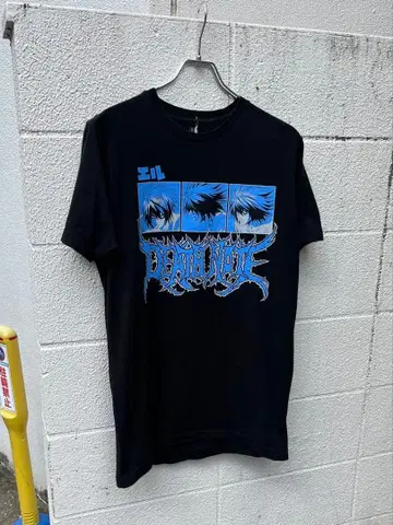 00s DEATH NOTE 데스노트 엘르 블랙 셔츠 y2k M