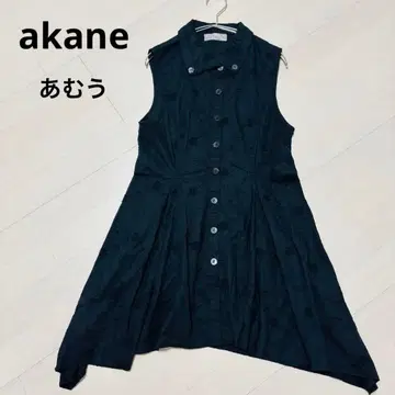 아카네 암우 자수 슬리브리스 블랙