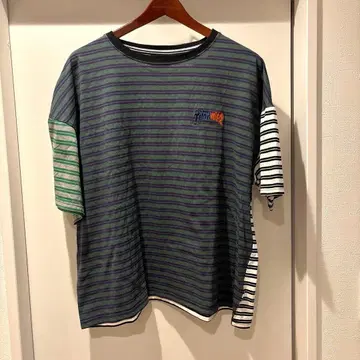 THRASHER 프레임 로고 T셔츠 멀티 보더