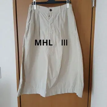 MHL. 마가렛호웰 파인코튼 포플린 스커트 베이지