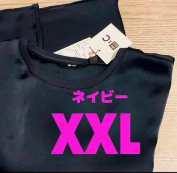 UNIQLO C 새틴 오버 사이즈 숏 블라우스 네이비 XXL 2