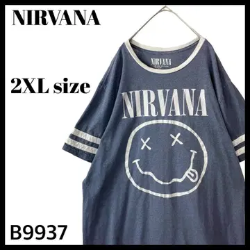 NIRVANA 닐바나 스마일 T셔츠 링거 소매 라인 2XL