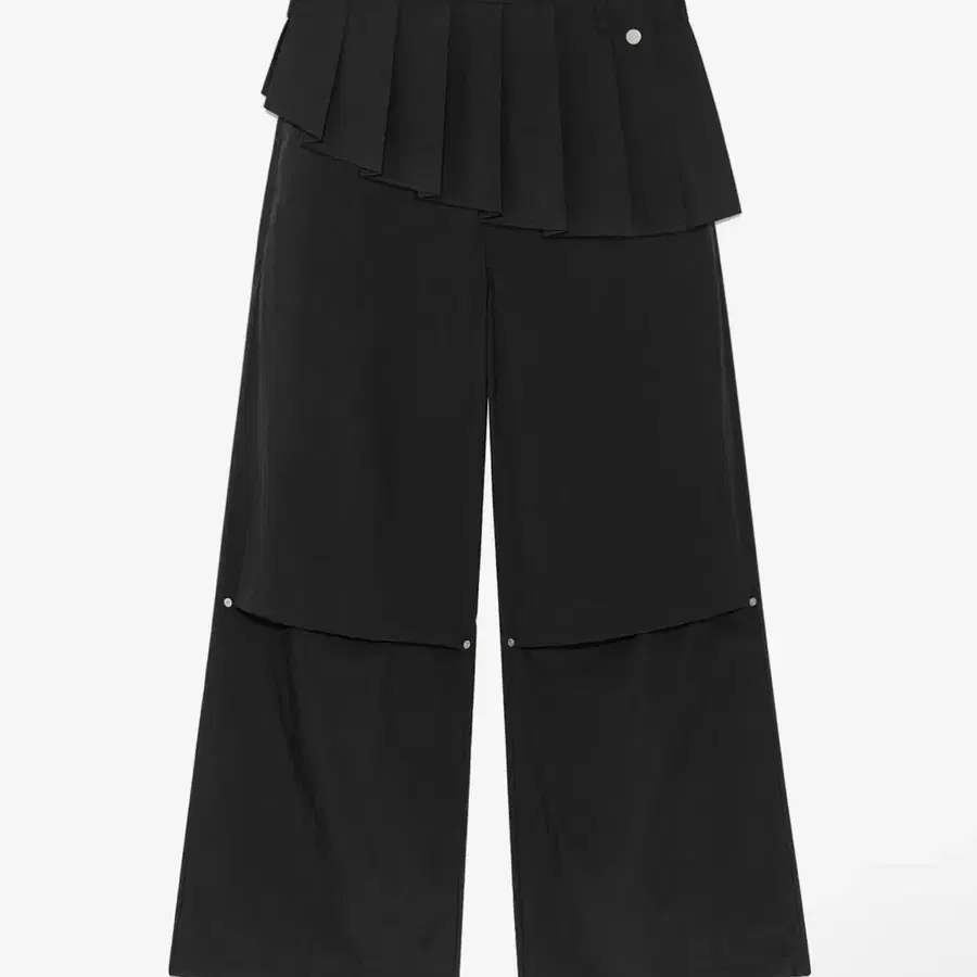다이닛X윤비누 SKIRT LAYERED PANTS IN BLACK