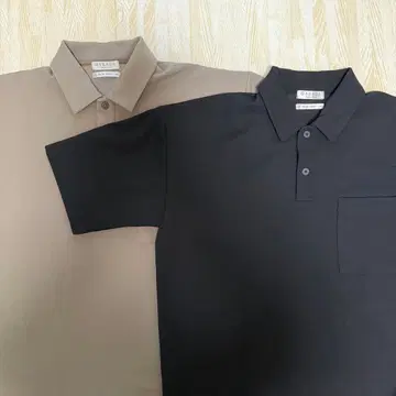 ORIHICA 피케 셔츠 2장 세트 (사이즈 M, 컬러 블랙&베이지)