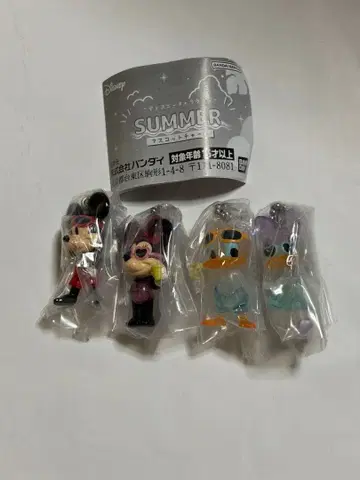 디즈니 SUMMER 마스코트 참 4종 세트