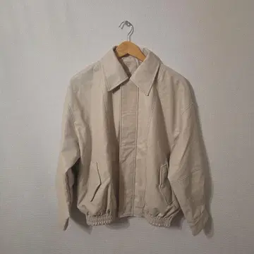 인조 가죽 블루종 자켓 아이보리