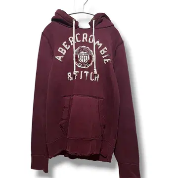 Abercrombie & Fitch 후드 부착 후드티 버건디
