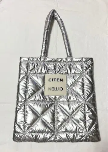 CITEN 토트백 실버 퀼팅