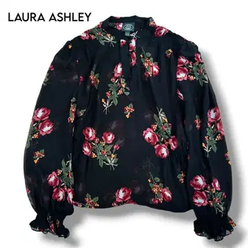 [ LAURA ASHLEY ] 새상품급 실크 100% 꽃무늬 시어 블라우스