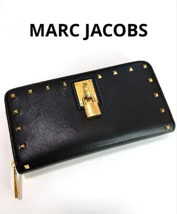 [ 새상품급 ] MARC JACOBS 가죽 카데나 자물쇠 지퍼 장지갑 블랙