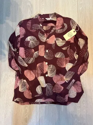G&F 하와이안 셔츠 L/S 버건디 사이즈 38