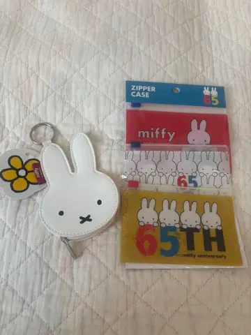 미피 인조 가죽 페이스 코인 케이스 지퍼 케이스 65주년 세트