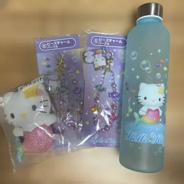 헬로키티 인어 마스코트 비즈 참 보틀 4종 세트