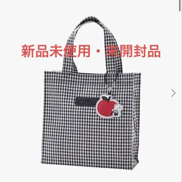 [ 미사용 새상품 ] 파밀리아 토트 깅엄 체크 블랙 스몰
