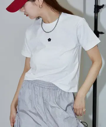 MARY QUANT PUBLUX 화이트 T셔츠 자수 FREE 사이즈
