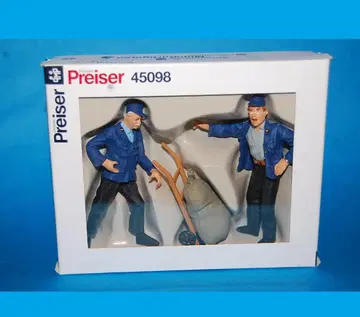 Preiser No.45098 화물 작업자 2체와 손수레 (짐수레) 세트 독일제