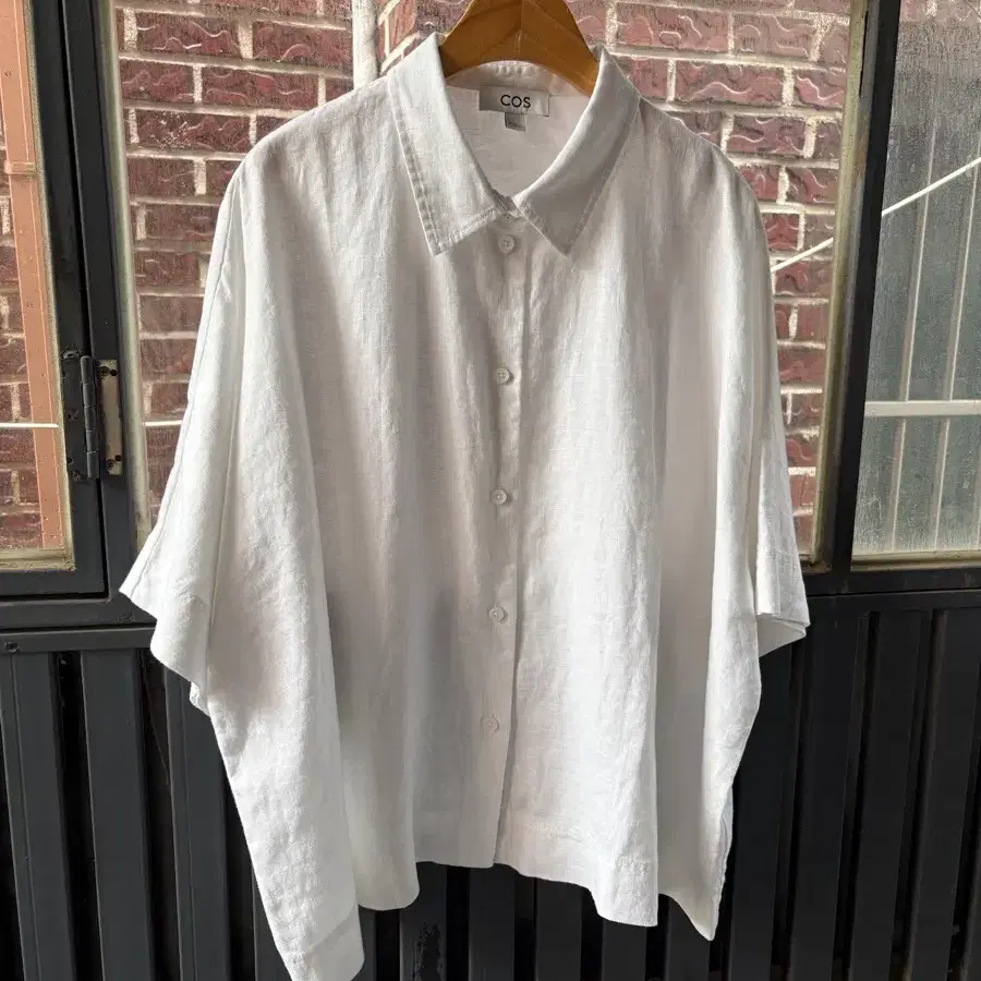 2XL COS 린넨 오버핏 미니멀 린넨 반팔 셔츠 COS Linen Oversized Short Sleeve Shirt