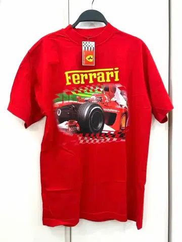미사용 새상품 Ferrari 페라리 티셔츠 레드 S (M-L 상당)
