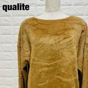 qualite 브라운 퍼풍 긴팔 튜닉 넉넉한 스타일 가을/겨울 [ 370 ]