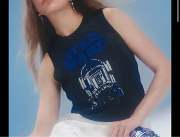 FURFUR 스타 워즈 콜라보 자카드 니트 베스트 R2-D2