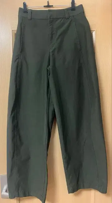 S 사이즈 올리브 UNIQLO 저지 배럴 레그 팬츠