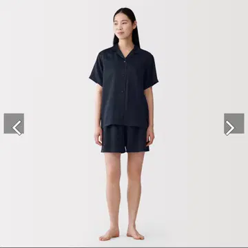 무인양품 여성 반팔 파자마 다크 네이비 L 사이즈