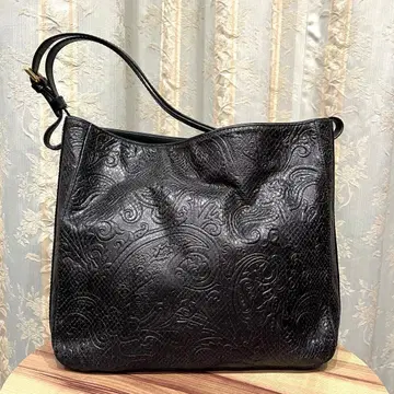 레어 ETRO 에트로 원 숄더백 가죽 블랙 색상 페이즐리 무늬