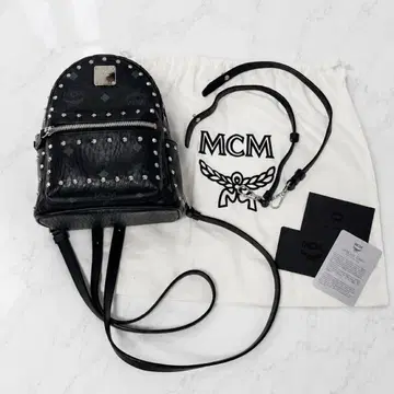 [ MCM ] MCM 스터드 미니 백팩 블랙 [ 정품 ]
