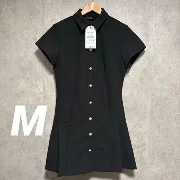 ZARA 플리츠 미니 원피스 블랙 반팔 M