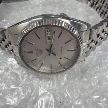 SEIKO 5 자동 와인딩 손목시계 실버 다이얼