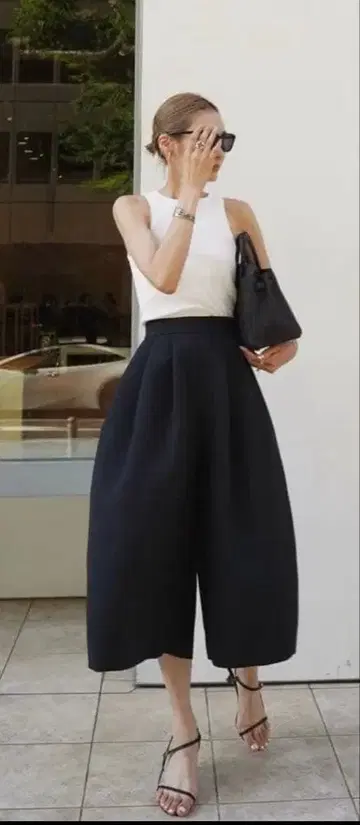 ellie 엘리 와이드 크롭 팬츠