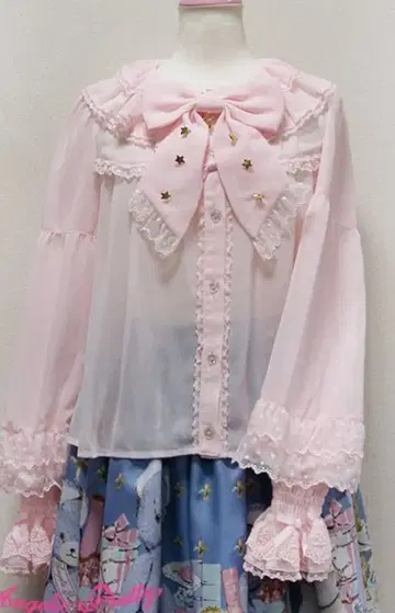 AngelicPretty milky cross 블라우스 핑크