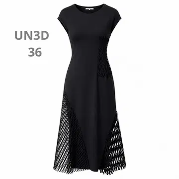 UN3D. 메쉬 도킹 원피스 블랙 36
