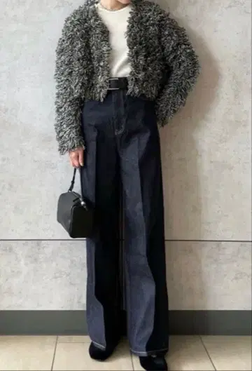 Mila Owen 하이웨스트 커브 프레스 와이드 데님 팬츠 사이즈 1